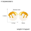 Wholesale Niche Geometric Resin And Titanium Steel Ice Cream Shaped Earrings Plated With 18K Gold