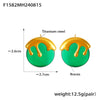 Wholesale Niche Geometric Resin And Titanium Steel Ice Cream Shaped Earrings Plated With 18K Gold