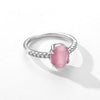 Wholesale Niche Geometric S925 Sterling Silver Inlaid Cat's Eye Ring For Women