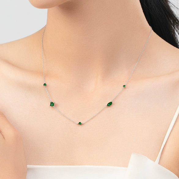 Wholesale Niche Geometric Silver 925 Sterling Silver Zircon Inlaid Necklace For Women With Cross Chain