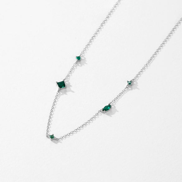 Wholesale Niche Geometric Silver 925 Sterling Silver Zircon Inlaid Necklace For Women With Cross Chain