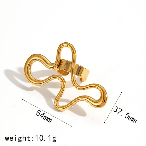 Wholesale Niche Geometric Stainless Steel Earrings 18K Gold Plated