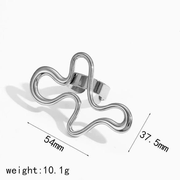Wholesale Niche Geometric Stainless Steel Earrings 18K Gold Plated