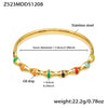 Wholesale Niche Geometric Stainless Steel Electroplated Oil Drop Buckle Open Bracelet