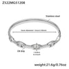 Wholesale Niche Geometric Stainless Steel Electroplated Oil Drop Buckle Open Bracelet