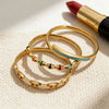 Wholesale Niche Geometric Stainless Steel Electroplated Oil Drop Buckle Open Bracelet