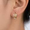 Wholesale Niche Geometric Stainless Steel Electroplated Zircon Inlay Butterfly Pendant Earrings For Women