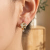 Wholesale Niche Geometric Stainless Steel Electroplated Zircon Inlay Butterfly Pendant Earrings For Women