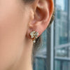 Wholesale Niche Geometric Stainless Steel Electroplated Zircon Inlay Butterfly Pendant Earrings For Women