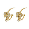 Wholesale Niche Geometric Stainless Steel Electroplated Zircon Inlay Butterfly Pendant Earrings For Women