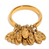Wholesale Niche Geometric Stainless Steel 18K Goldplated Hammered Texture Ring For Women