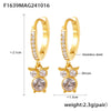 Wholesale Niche Geometric 316L Stainless Steel Zircon Handmade Electroplated Earrings Jewelry