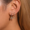 Wholesale Niche Geometric 316L Stainless Steel Zircon Handmade Electroplated Earrings Jewelry