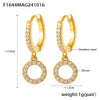 Wholesale Niche Geometric 316L Stainless Steel Zircon Handmade Electroplated Earrings Jewelry