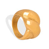 Wholesale Niche Geometric Twisted Design Titanium Steel Goldplated Unisex Ring