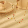 Wholesale Niche Geometric Ushape Titanium Steel 18K Gold Electroplated Women's Beaded Clavicle Necklace