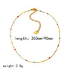 Wholesale Niche Geometric Ushape Titanium Steel 18K Gold Electroplated Women's Beaded Clavicle Necklace