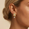 Wholesale Niche Highend Geometric Electroplated Stainless Steel Earrings With Irregular Trapezoidal And Square Zircon