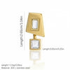 Wholesale Niche Highend Geometric Electroplated Stainless Steel Earrings With Irregular Trapezoidal And Square Zircon