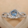 Wholesale Niche Highend Light Luxury Women's Copper Zircon Waveshaped Geometric Ring