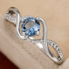 Wholesale Niche Highend Light Luxury Women's Copper Zircon Waveshaped Geometric Ring
