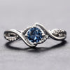 Wholesale Niche Highend Light Luxury Women's Copper Zircon Waveshaped Geometric Ring