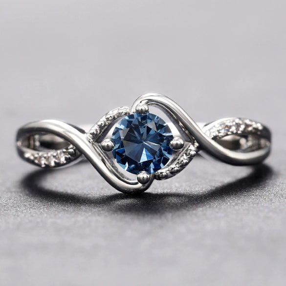 Wholesale Niche Highend Light Luxury Women's Copper Zircon Waveshaped Geometric Ring