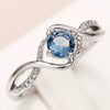 Wholesale Niche Highend Light Luxury Women's Copper Zircon Waveshaped Geometric Ring
