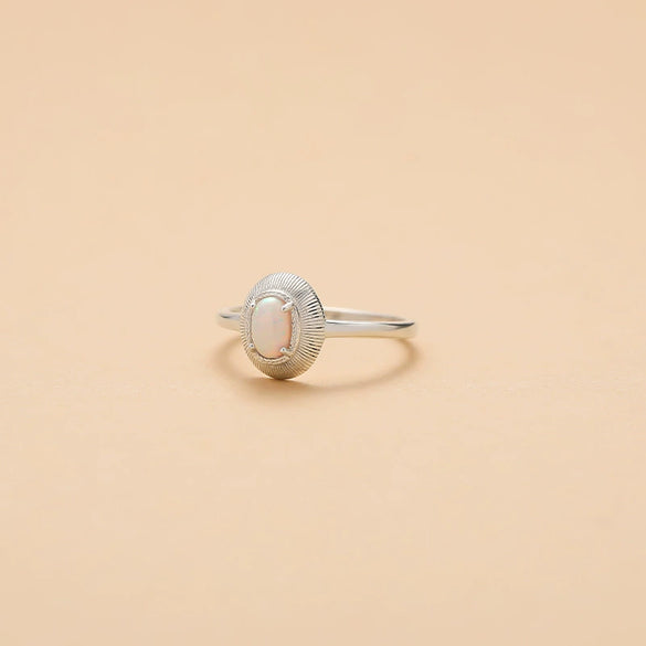 Wholesale Niche Highend Women's Fashion Simple Geometric Oval S925 Sterling Silver Opal Ring And Bracelet With Electroplating