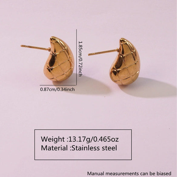 Wholesale Niche Light Luxury Water Drop Shape Butterflystar Pattern Titanium Steel Earrings With Electroplating