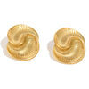 Wholesale Niche Luxury Geometric Stainless Steel 18K Goldplated Earrings For Women