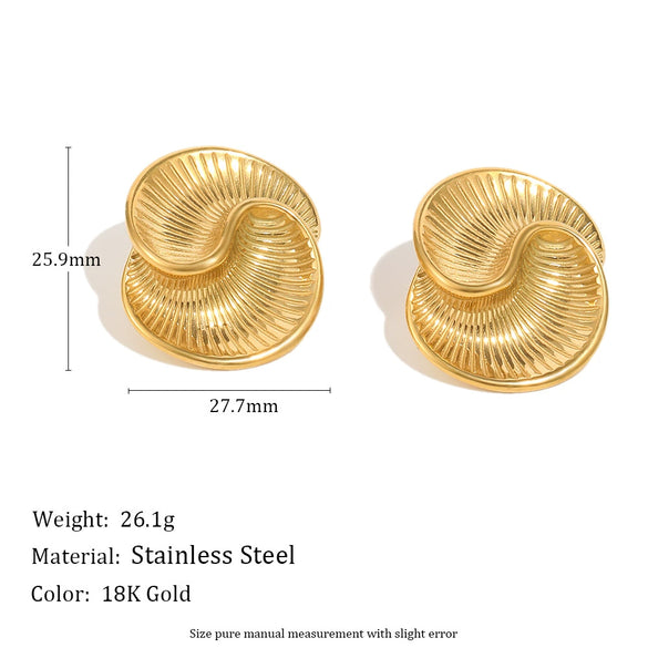 Wholesale Niche Luxury Geometric Stainless Steel 18K Goldplated Earrings For Women