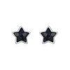 Wholesale Niche Simple Fashion Women's S925 Sterling Silver Obsidian Star Earrings Set With Precious Stones