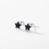 Wholesale Niche Simple Fashion Women's S925 Sterling Silver Obsidian Star Earrings Set With Precious Stones