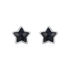 Wholesale Niche Simple Fashion Women's S925 Sterling Silver Obsidian Star Earrings Set With Precious Stones
