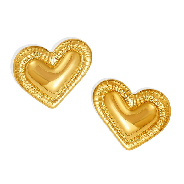 Wholesale Niche Stainless Steel Heart Geometric Electroplated Women's Earrings