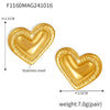 Wholesale Niche Stainless Steel Heart Geometric Electroplated Women's Earrings