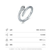 Wholesale Niche Style Animal Snake 925 Sterling Silver Micro Inlaid Adjustable Ring For Women