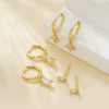 Wholesale Niche Style Copper Earrings With Geometric And Leaf Pattern And Zirconia Design For Women