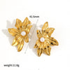 Wholesale Niche Style Flower Shape Stainless Steel 18K Goldplated Earrings For Women