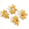Wholesale Niche Style Flower Shape Stainless Steel 18K Goldplated Earrings For Women