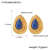 Wholesale Niche Style Geometric Dropshaped Titanium Steel Earrings Electroplated With Gold For Women