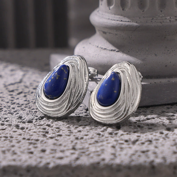 Wholesale Niche Style Geometric Dropshaped Titanium Steel Earrings Electroplated With Gold For Women