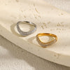 Wholesale Niche Style Geometric Stainless Steel 18K Gold Plated Diamondstudded Ring For Women