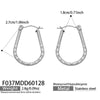Wholesale Niche Style Geometric Ushaped Embossed Stainless Steel 18K Gold Plated Earrings For Women
