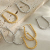 Wholesale Niche Style Geometric Ushaped Embossed Stainless Steel 18K Gold Plated Earrings For Women