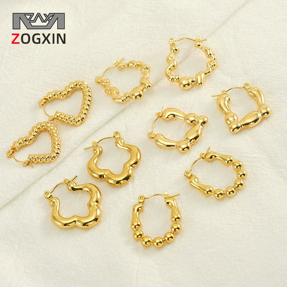 Wholesale Niche Style Heart Pattern 316L Stainless Steel 18K Electroplated Women's Earrings