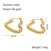 Wholesale Niche Style Heart Pattern 316L Stainless Steel 18K Electroplated Women's Earrings