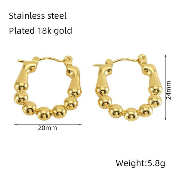 Wholesale Niche Style Heart Pattern 316L Stainless Steel 18K Electroplated Women's Earrings