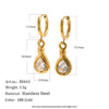Wholesale Niche Style 18K Gold Plated Stainless Steel Water Dropshaped Zircon Earrings For Women